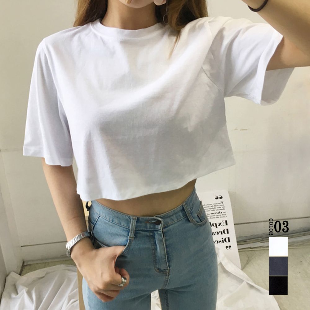 へそ出し トップス 韓国 着やせ