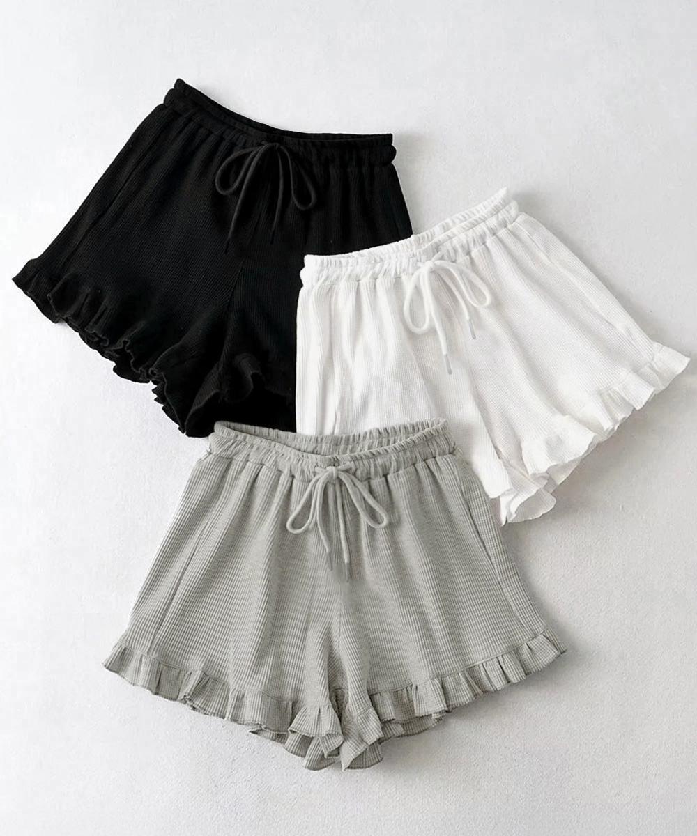 フリルペチパンツ ワッフルショートパンツ