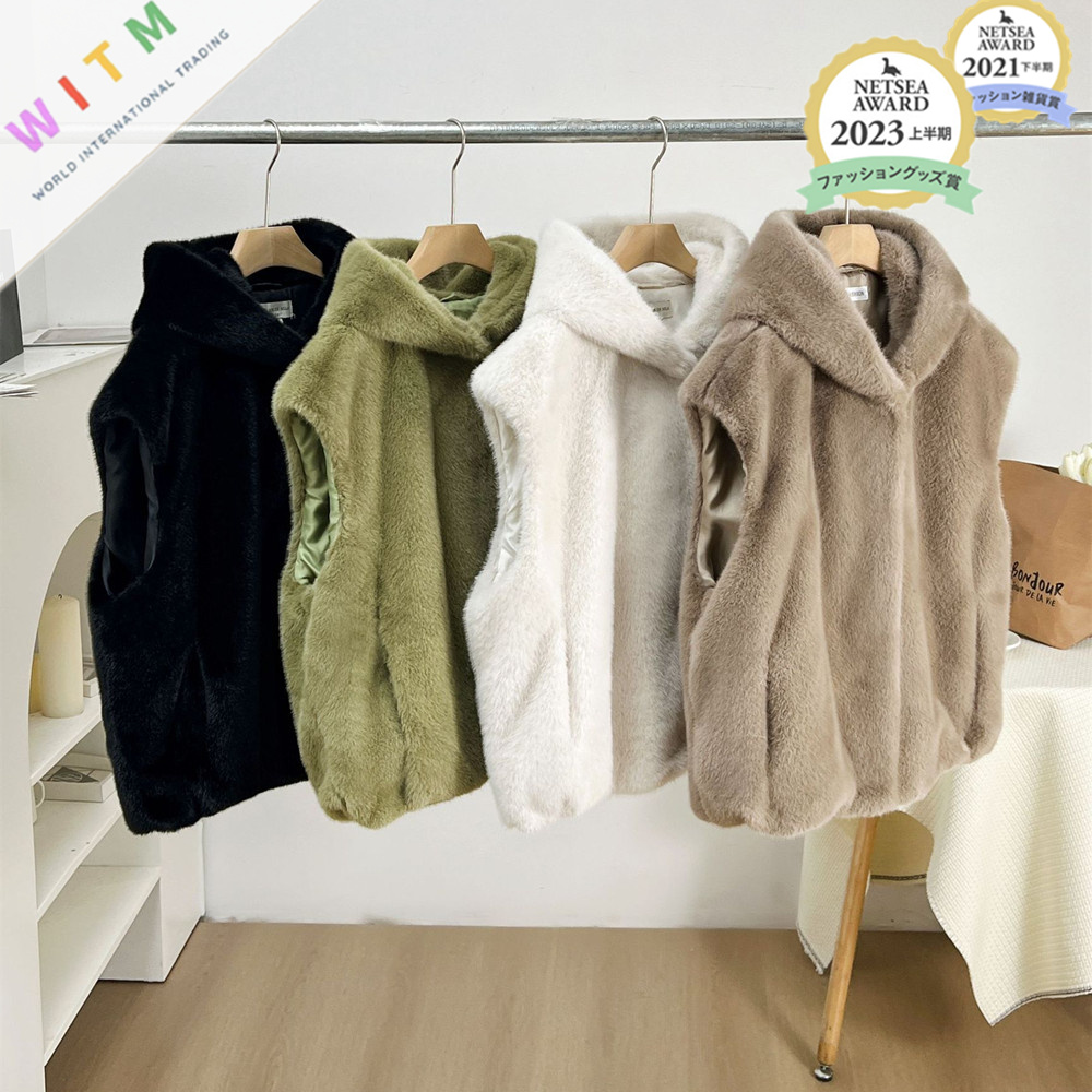 2025秋冬新作 ファーベスト ベスト レディース服 フード付き トップス 防寒 ふわふわ 全8色